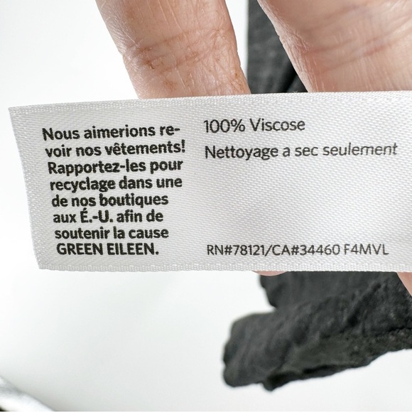 ✅ EILEEN FISHER Charcoal Ballet Neckline Long Sleeve Side Slits Tunic SIZE LARGE - Picture 2 of 4